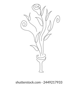 flower one line drawing vector good for your project.