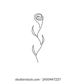 flower one line drawing vector good for your project.