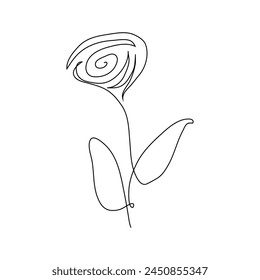 Flower One Line-Vektorgrafik gut für Ihr Projekt.