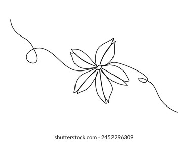Flower, one line drawing vector illustration.