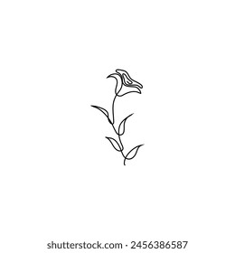flower one line drawing vector good for your project.