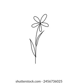 flower one line drawing vector good for your project.
