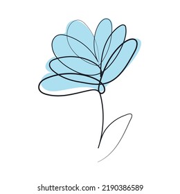 flower one line style icon isolated