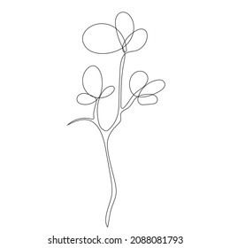 Flor. Una línea. Imágenes prediseñadas de vectores