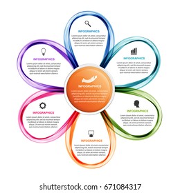 Flower options infographics template. Timeline report. Infographics for business presentations or information banner