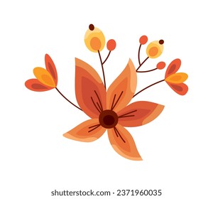 vector de ilustración de color naranja flor