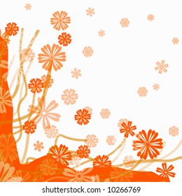 flower orange pattern - vector -