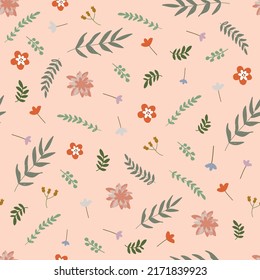 flower and orange wreath seamless pattern free vector