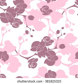Flower orchid decoration design vector seamless texture pattern