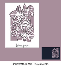 Flower Orchid Laser cutting template for decoration, wedding cards, invitations, interior decorative elements