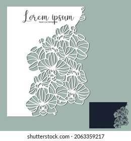 Flower Orchid Laser cutting template for decoration, wedding cards, invitations, interior decorative elements
