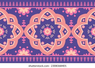 Flower Oriental ethnic pattern traditional, creative decorative tile,Luxury design texture,Morocco Art,glamorous, Design for textile, curtain, carpet, wallpaper, clothing, wrapping, Batik, fabric,Vect