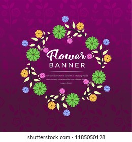 Flower Ornament Banner pattern. Background Vector illustration