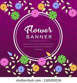 Flower Ornament Banner pattern. Background Vector illustration