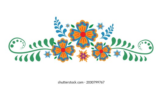 Flower ornament border. Isolated vector.