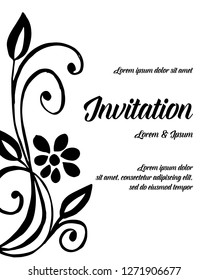 Flower ornament concept for invitation hand draw vector art