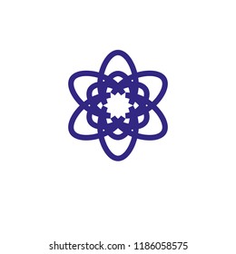 flower ornament dark blue, vector illustration isolated on white background.