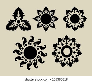 Flower ornament elements 1. Tattoo, sign or symbol design