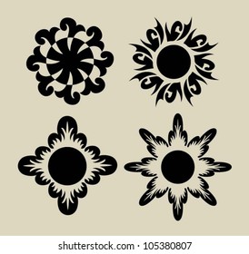 Flower ornament elements 3. Flower elements design