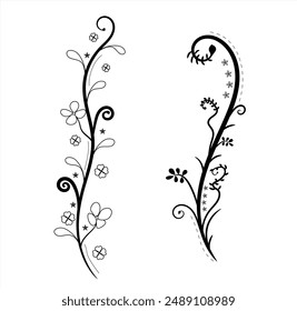 flower ornament. flourish-black and white flower-floral-border-frame