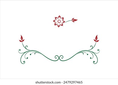 Blumenornamenrahmen, handgezeichnete dekorative Ecke Elemente, florale Skizze Muster Vektorgrafik Kunstwerk Illustration.