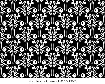 Flower ornament geometric pattern. Seamless vector background.