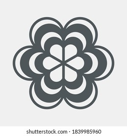 Recorte de ilustración vectorial de calidad de icono de ornamento de flores
