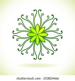 Ornamento de flores, elemento de diseño aislado, ilustración vectorial