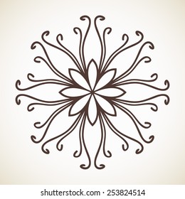 Flower ornament, Isolated design element, Vector illustration
