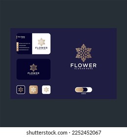 flower with ornament logo design template