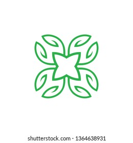 Flower ornament logo design vector icon template