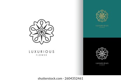 Flower ornament logo and icon design. Abstract beauty floral logo vector