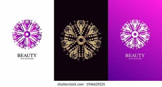 Flower or ornament logo template design.
