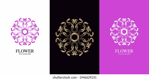 Flower or ornament logo template design.
