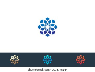 Flower Ornament Logo Template vector illustration design