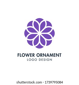 Plantilla de diseño de vectores con logotipo de ornamento de flores.