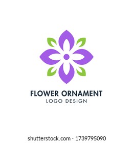 Plantilla de diseño de vectores con logotipo de ornamento de flores.