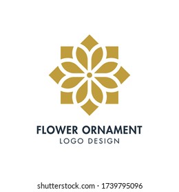 Flower Ornament Logo Vector Design Template.