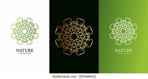 Flower, ornament or mandala logo template design. 