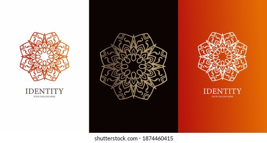 Flower, ornament or mandala logo template design. 