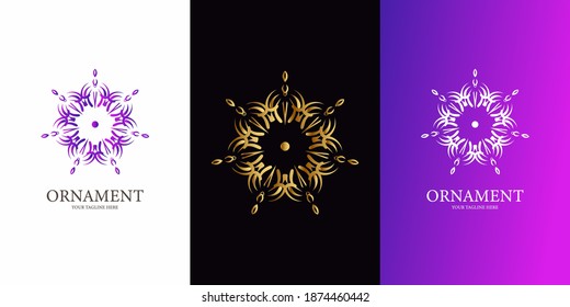 Flower, ornament or mandala logo template design. 