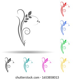 flower ornament multi color style icon. Simple glyph, flat vector of ornaments icons for ui and ux, website or mobile application