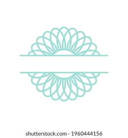 Flower ornament with space for your text, line art style vector illustration
