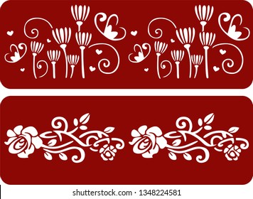 Flower ornament stencil art