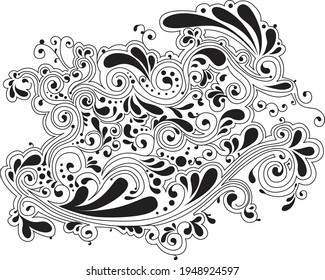 flower ornament vector design line