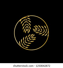 Flower ornament vector logo for boutique, restaurant, menu, hotel.