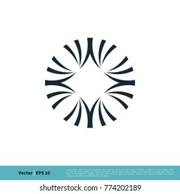 Flower Ornamental Decorative Icon Vector Logo Template Illustration Design. Vector EPS 10.
