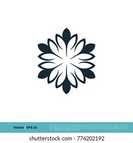 Flower Ornamental Decorative Icon Vector Logo Template Illustration Design. Vector EPS 10.