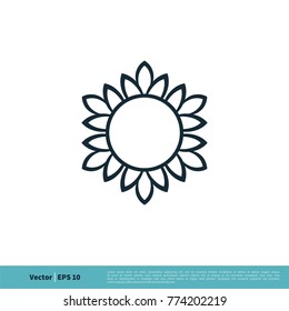 Flower Ornamental Decorative Icon Vector Logo Template Illustration Design. Vector EPS 10.