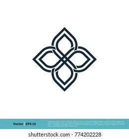 Flower Ornamental Decorative Icon Vector Logo Template Illustration Design. Vector EPS 10.